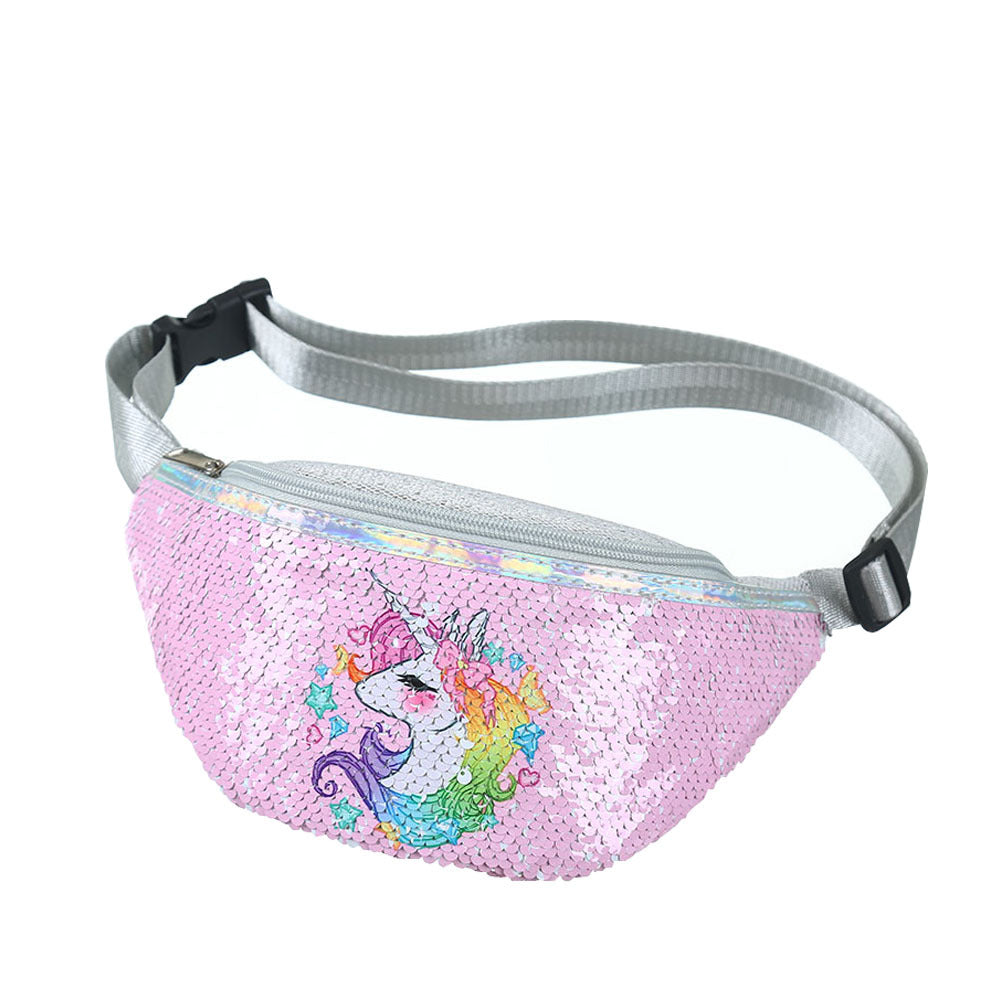 Wholesale Unicorn Fanny Pack Cartoon Sequin Mermaid Fashion Cosmetic Bag